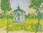 Vincent Van Gogh The town hall in Auvers on 14 July 1890 USA oil painting artist